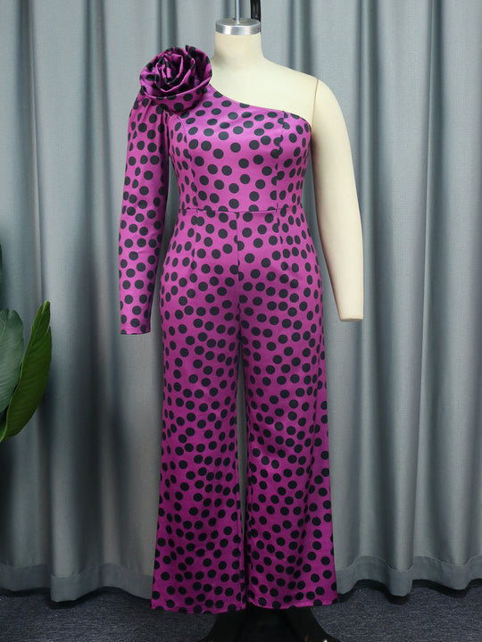 Damen Einseitiger Jumpsuit mit Blumendekor R&B