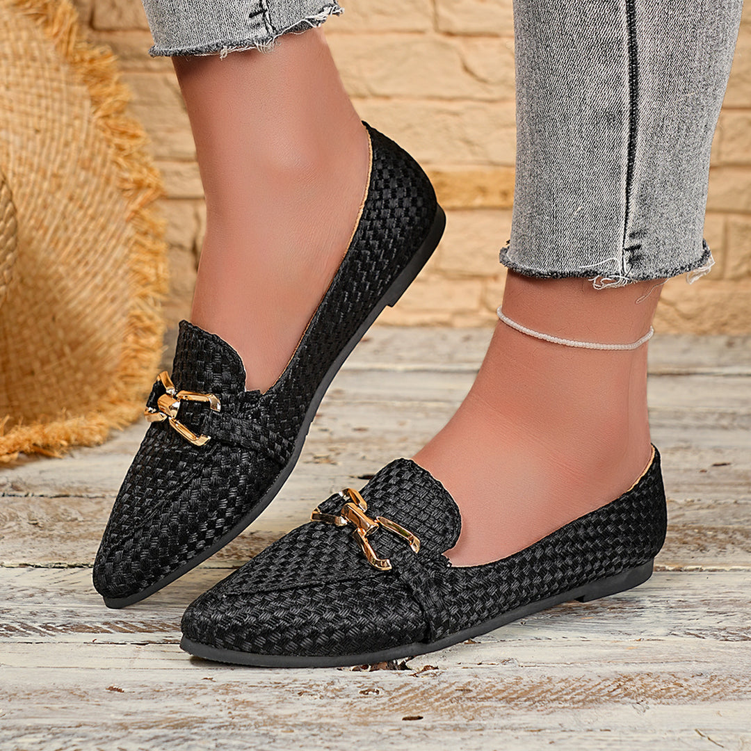 Damen Elegante Mokassins mit modischem Ketten-Detail R&B