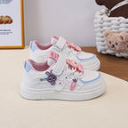Damen Kindersneaker mit niedlichen Applikationen und praktischem Klettverschluss