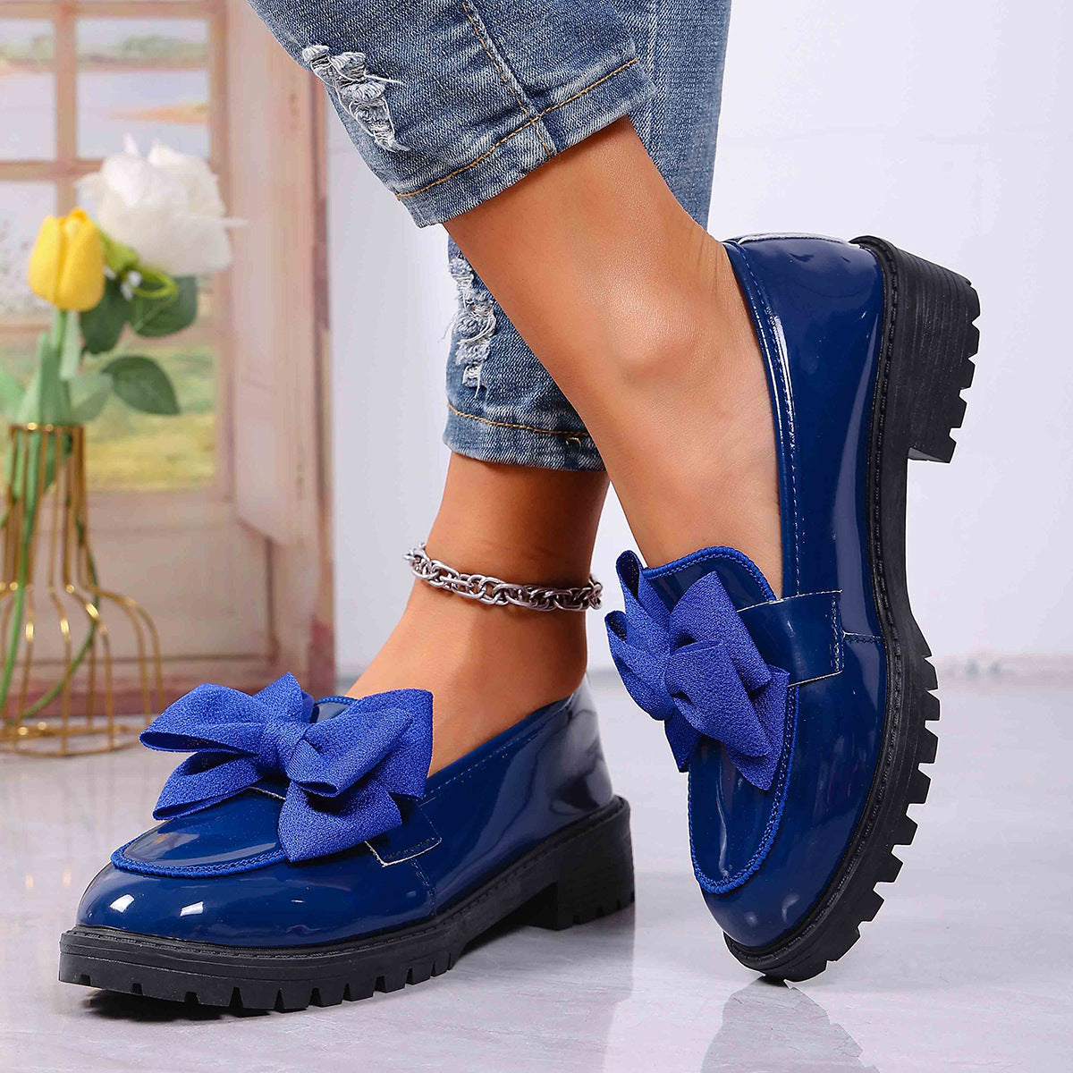 Damen Komfortable Slipper mit modischem Schleifen-Design R&B