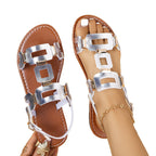 Damen elegante Sandalen mit modischen Schnallen R&B