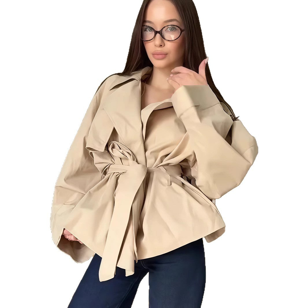 Damen elegante Trenchjacke mit strukturiertem Design R&B