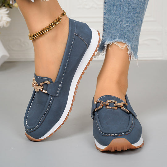 Damen Mokassins mit modischem Ketten-Detail und komfortabler Sohle R&B