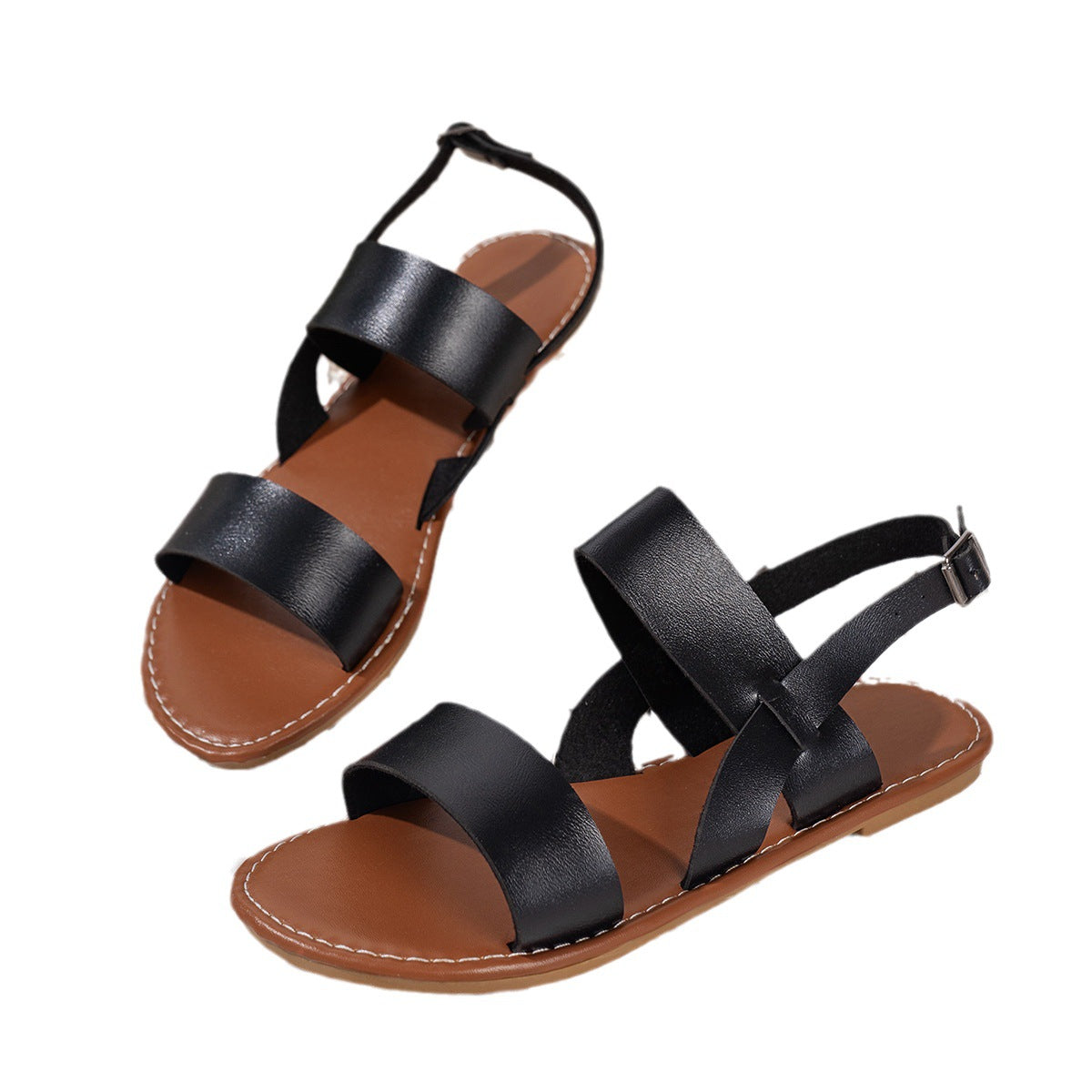 Damen Sommerliche Ledersandalen mit verstellbarem Riemendesign R&B