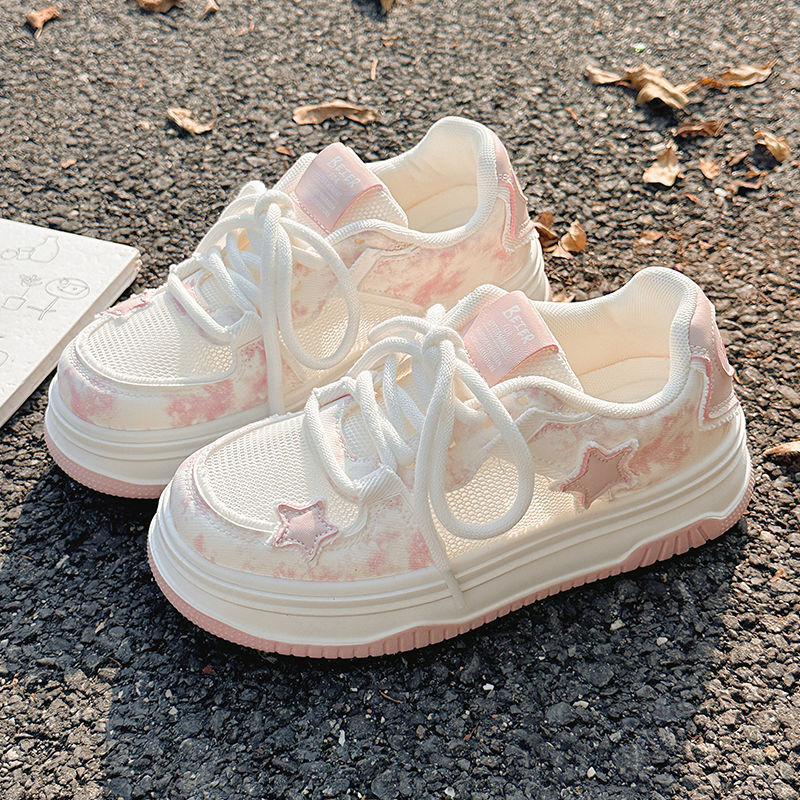 Damen Sneakers mit modischem Sternen-Motiv und komfortabler Sohle
