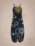 Damen entspanntes Jumpsuit mit grafischem Print und verstellbaren Trägern R&B