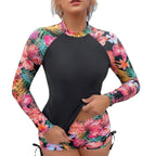 Damen Surfbekleidungsset mit langem Arm und floralem Design
