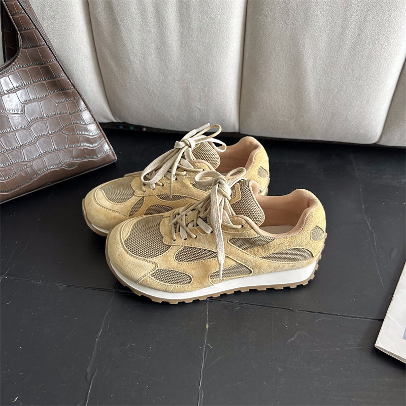 Damen Sportliche Sneaker mit atmungsaktivem Mesh und modischer Wildleder-Oberfläche R&B