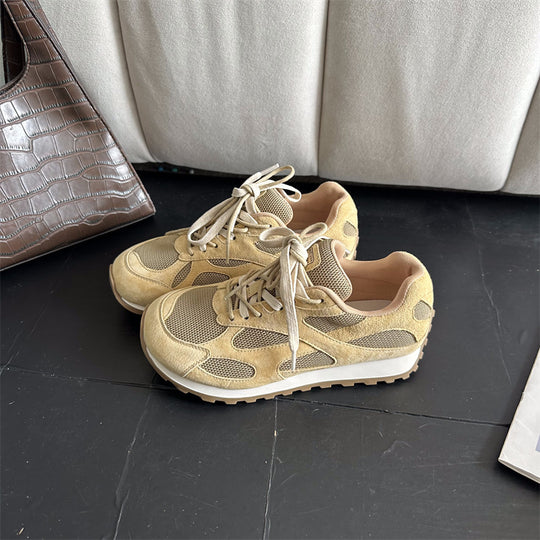 Damen Sportliche Sneaker mit atmungsaktivem Mesh und modischer Wildleder-Oberfläche R&B