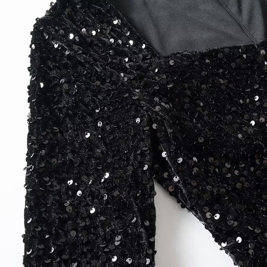 Damen Glitzerndes Abendkleid mit elegantem A-Linien-Schnitt R&B