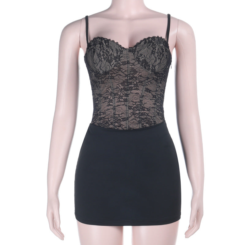 Damen Spitzen-Bustierkleid R&B