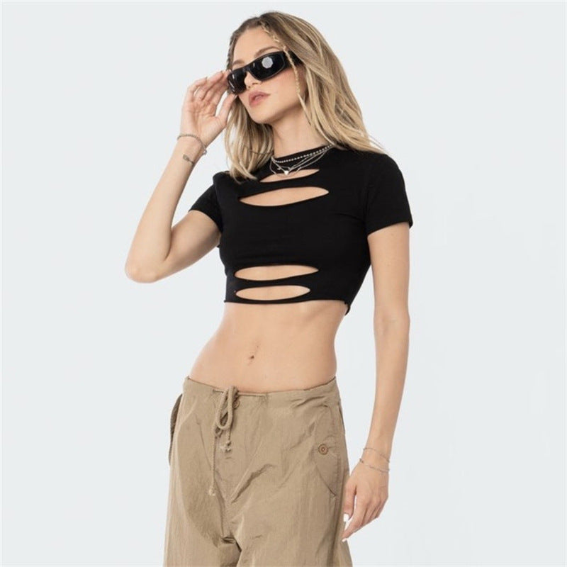 Damen cropped Oberteil mit Cut-Out-Design R&B