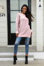 Damen Oversized Strickpullover mit Struktur und weitem Schnitt R&B