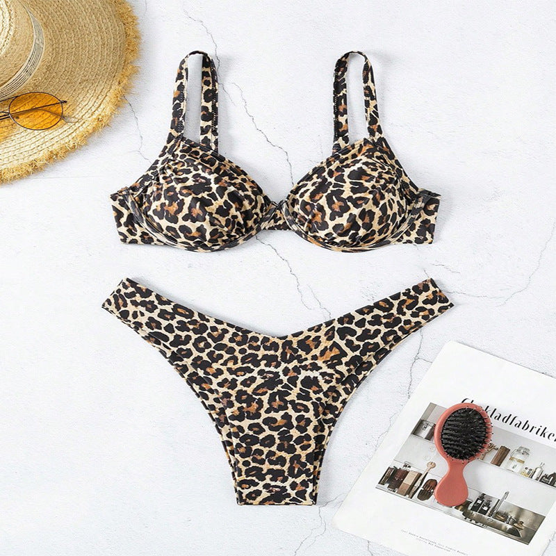 Damen Push-Up-Bikini mit Leopard-Design R&B