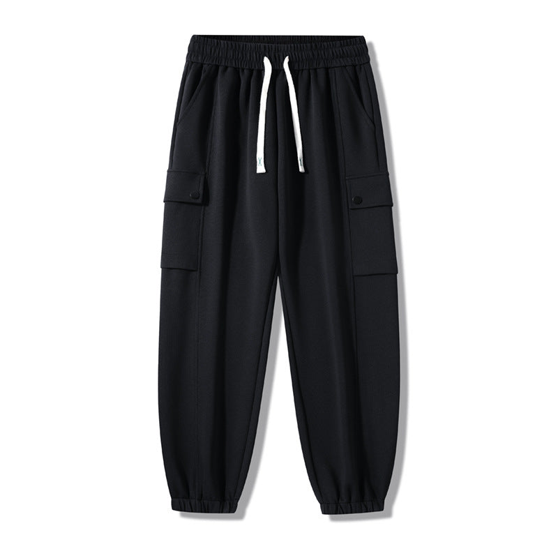 Damen bequeme Cargo-Hose mit tiefen Seitentaschen und elastischem Bund Hedi-Mode