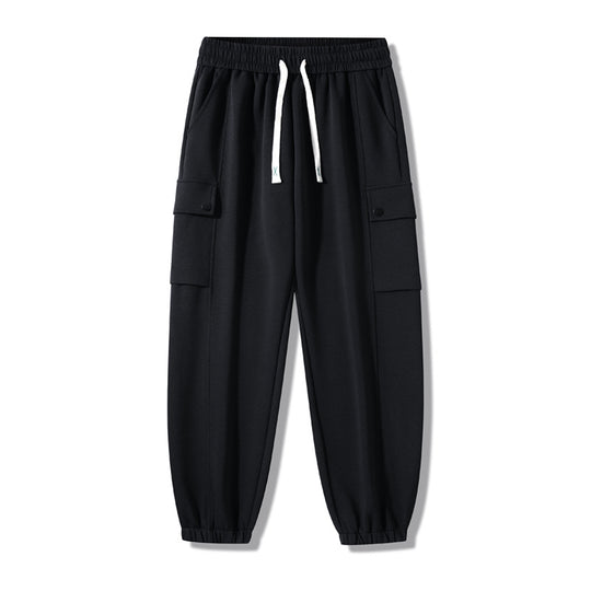 Damen bequeme Cargo-Hose mit tiefen Seitentaschen und elastischem Bund Hedi-Mode