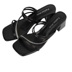 Damen elegante Riemensandalen mit funkelnden Strassdetails R&B