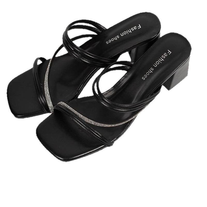 Damen elegante Riemensandalen mit funkelnden Strassdetails R&B
