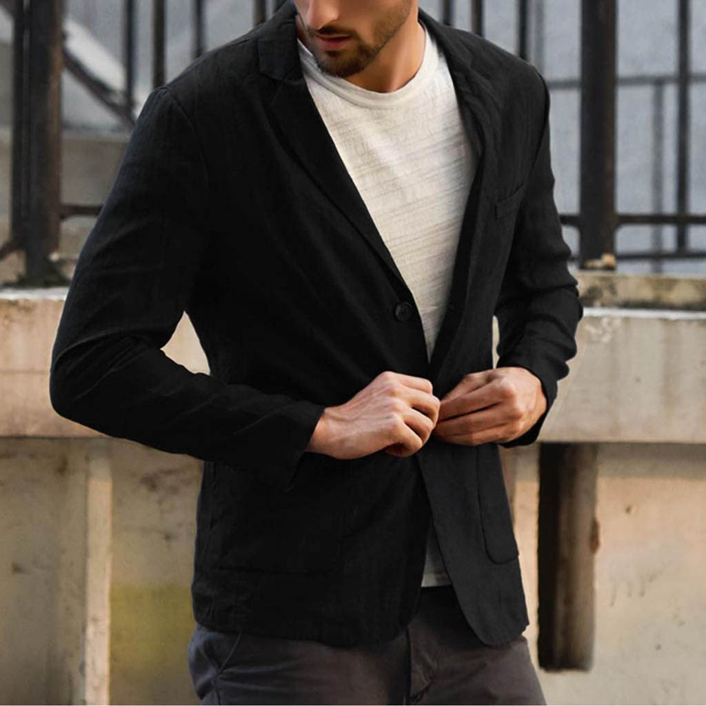 Herren Leinenblazer mit modernem Schnitt und stylischen Details R&B