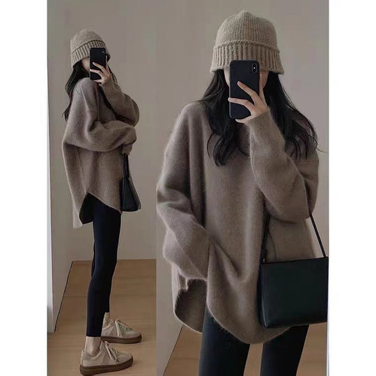 R&B | Pullover - Damen Herbst Mid-Length Oversized Pullover