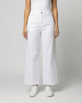 Weiße High-Waist Jeans Damen Herbst Design Luxus Look Lange Hose