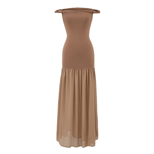Damen Maxi-Kleid mit elegantem Schößchen R&B