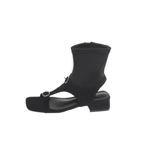 Damen elegante Ankle Boots mit modischem Riemchen-Design R&B