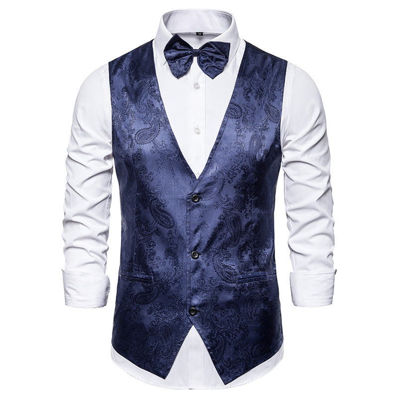 Herren elegante Anzugweste mit feinem Paisleymuster R&B