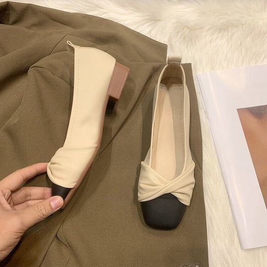 Damen Ballerinas mit modernem Knotendesign und kontrastierender Sohle R&B