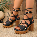 Damen Plateau-Sandalen mit rutschfester Sohle und modischem Riemendesign