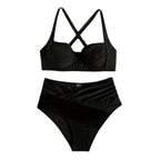 Damen Hochtaillierter Bikini mit gepolstertem Oberteil und regulierbaren Trägern R&B