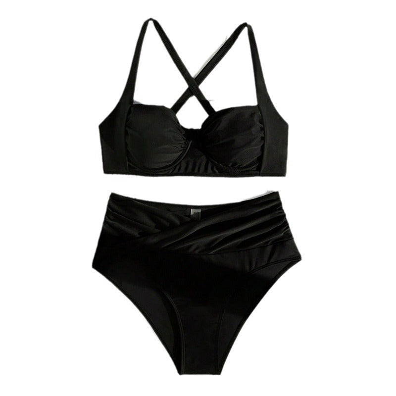Damen Hochtaillierter Bikini mit gepolstertem Oberteil und regulierbaren Trägern R&B