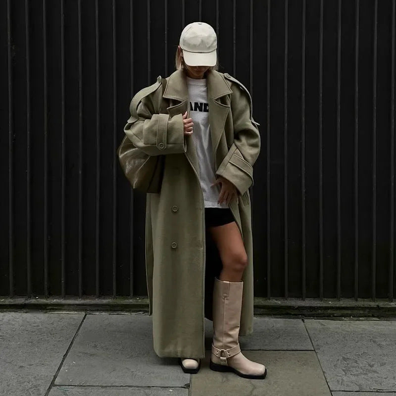 Damen Federgewicht Oversize-Mantel R&B