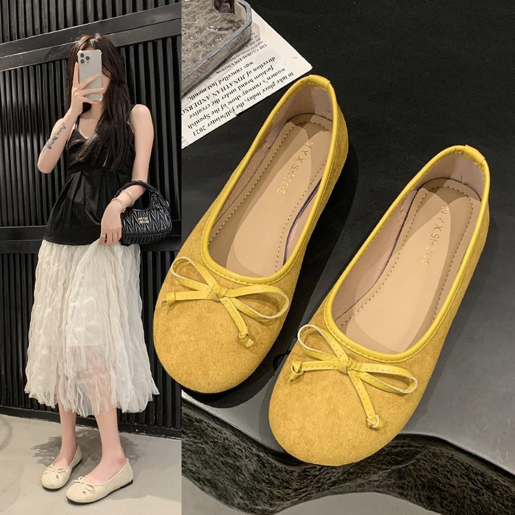 Damen Ballerinas mit feiner Schleifenapplikation R&B
