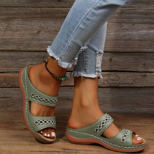 Damen bequeme Pantolette mit raffiniertem Schnitt und atmungsaktivem Obermaterial R&B