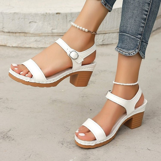 Damen modische und bequeme Sandalen mit eleganter Schnallenapplikation R&B