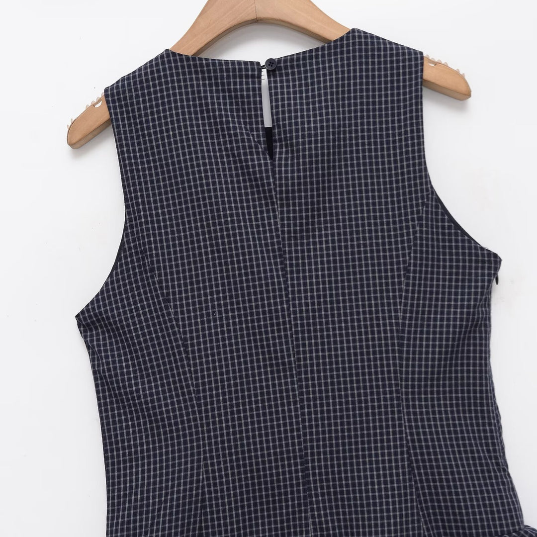 Damen Raffiniertes Sommerkleid mit voluminösem Rüschensaum und elegantem Muster R&B