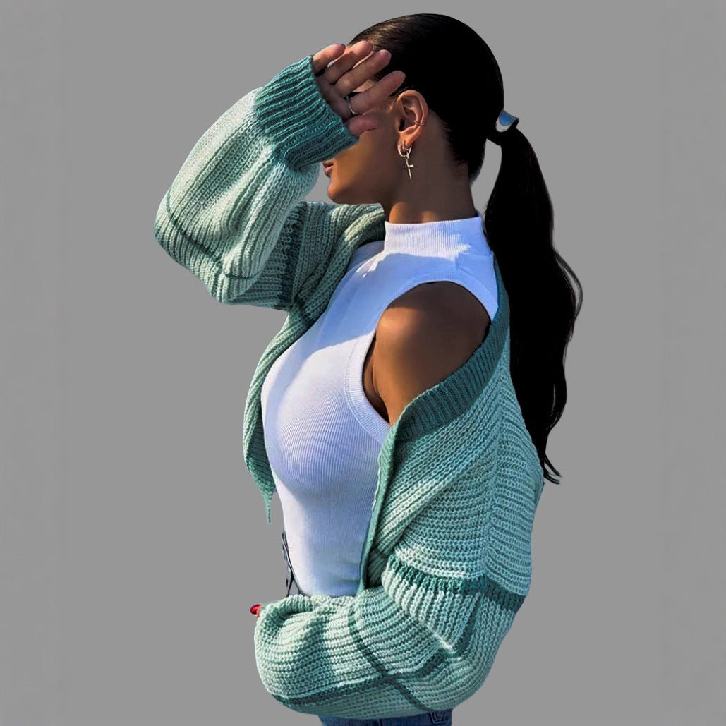 Damen Strickjacke mit lässigem Schnitt und voluminösen Ärmeln R&B