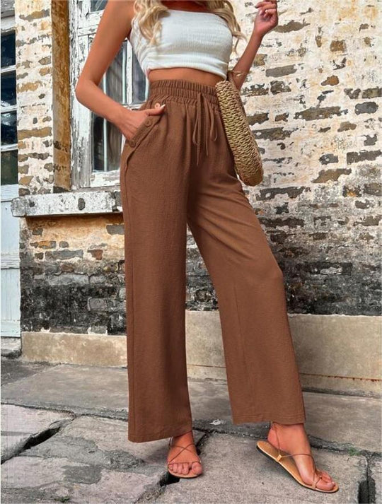 Damen Elegante Freizeit-Hosen mit elastischem Bund und seitlichen Taschen R&B
