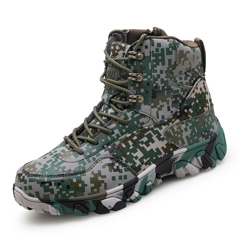 Herren taktische Wanderstiefel mit rutschfester Sohle und wasserabweisendem Obermaterial
