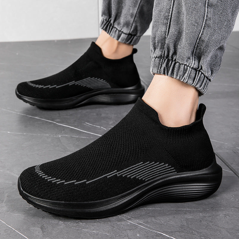 Herren nan sockenähnliche Strick-Sneaker mit nahtlosem Obermaterial und stoßdämpfender Sohle R&B