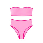 Damen Bandeau-Bikini mit hohem Bund und eleganten Akzenten R&B