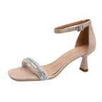 Damen elegante Sandaletten mit funkelndem Riemendesign