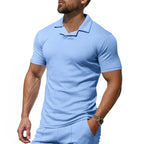 Herren Kurzarm Polo-Shirt mit modernem Stehkragen und atmungsaktivem Material R&B
