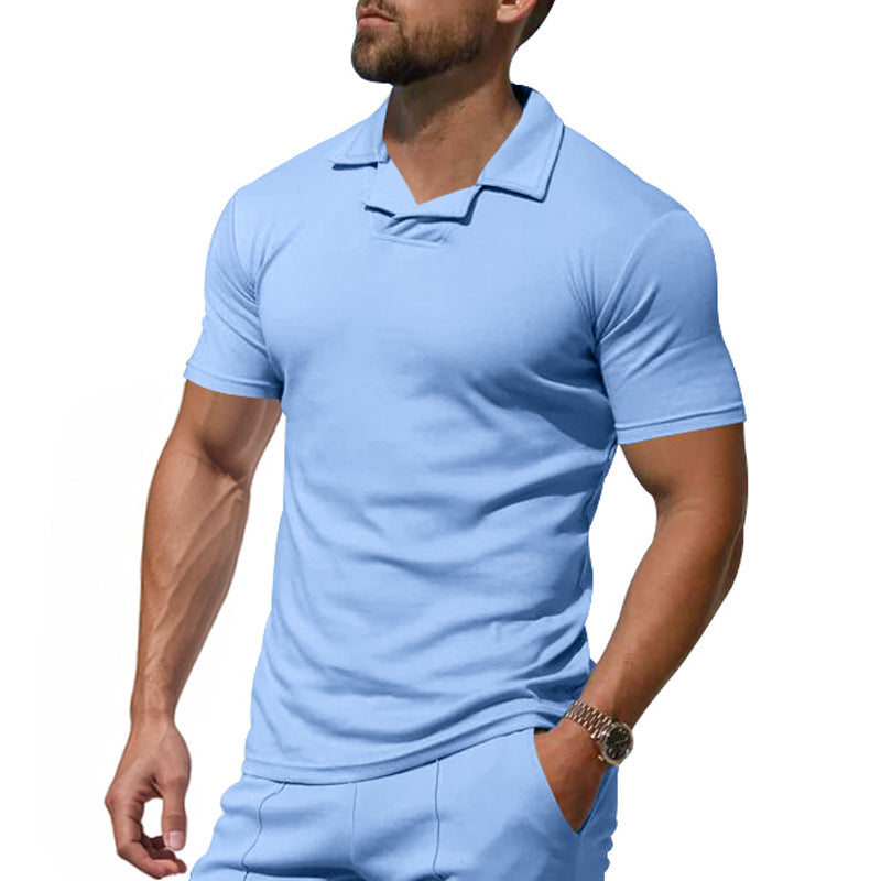 Herren Kurzarm Polo-Shirt mit modernem Stehkragen und atmungsaktivem Material R&B