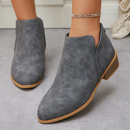 Damen modische Ankle Boots mit seitlichem Reißverschluss und geschmackvollem Design R&B