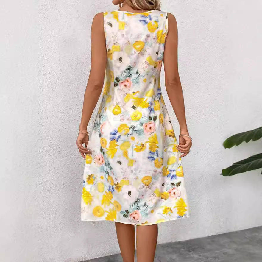 Damen Blumendesign Sommerkleid R&B