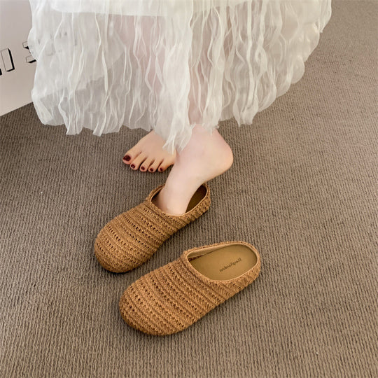 Damen komfortable Hüttenschuhe mit atmungsaktiver Strickstruktur R&B