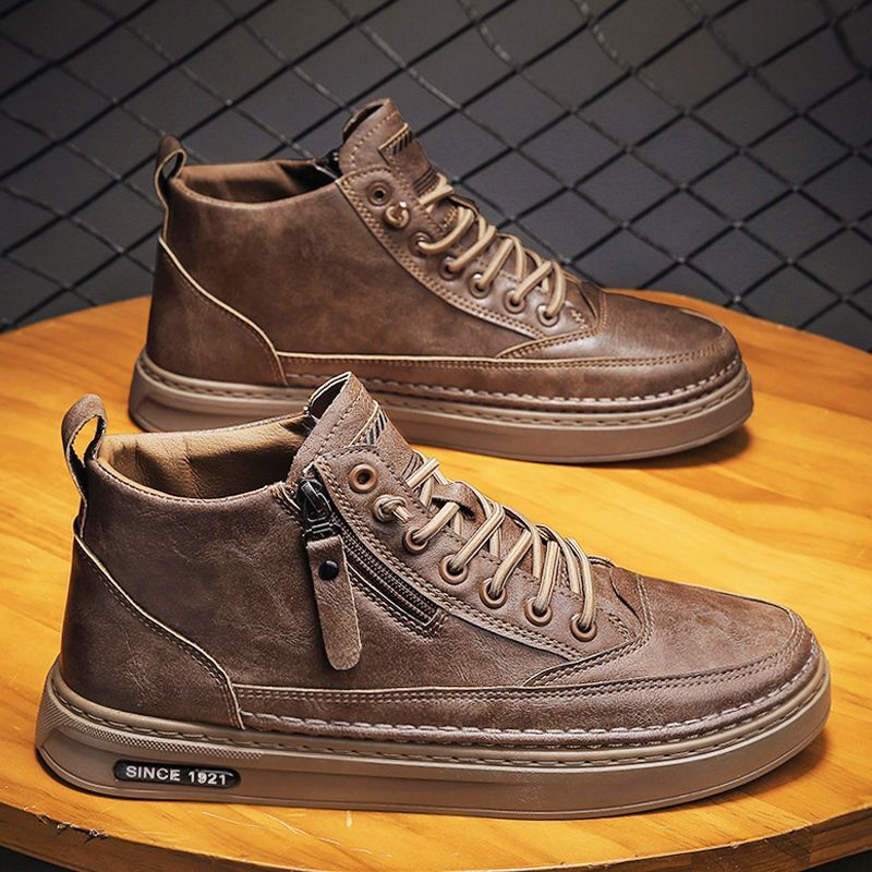 Damen Modische Schnürstiefel mit praktischem Reißverschluss