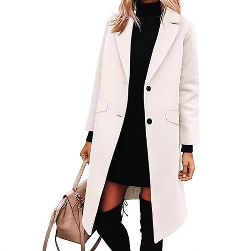 Damen Eleganter Woll-Trenchcoat mit klassischem Revers R&B